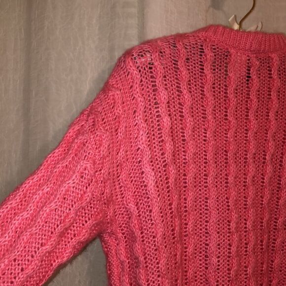H&M Divided XS Cable Knit Pink Crewneck Pullover Sweater - Picture 8 of 11